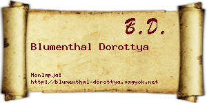 Blumenthal Dorottya névjegykártya